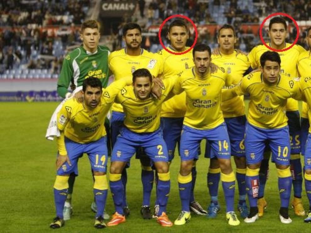 Marcelo Silva y Jesús Valentín, en uno de los cuatro partidos en los que coincidieron en la UD Las Palmas.
