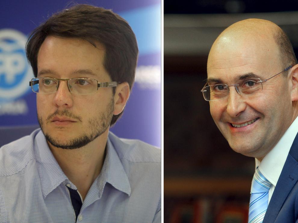 Los hasta ahora diputados provinciales Tomás Cabezón (PP), a la izquierda, y Jesús Manuel Alonso (PSOE)