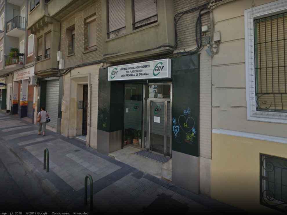 Sede del CSIF en la calle Bolonia de Zaragoza.