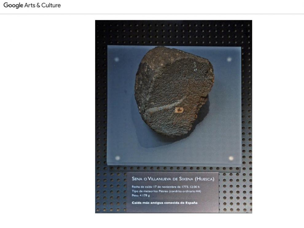 Este meteorito cayó el 17 de noviembre de 1773 en Sena o en Villanueva de Sijena. Se conserva en el Museo Nacional de Ciencias Naturales y es el registro más antiguo