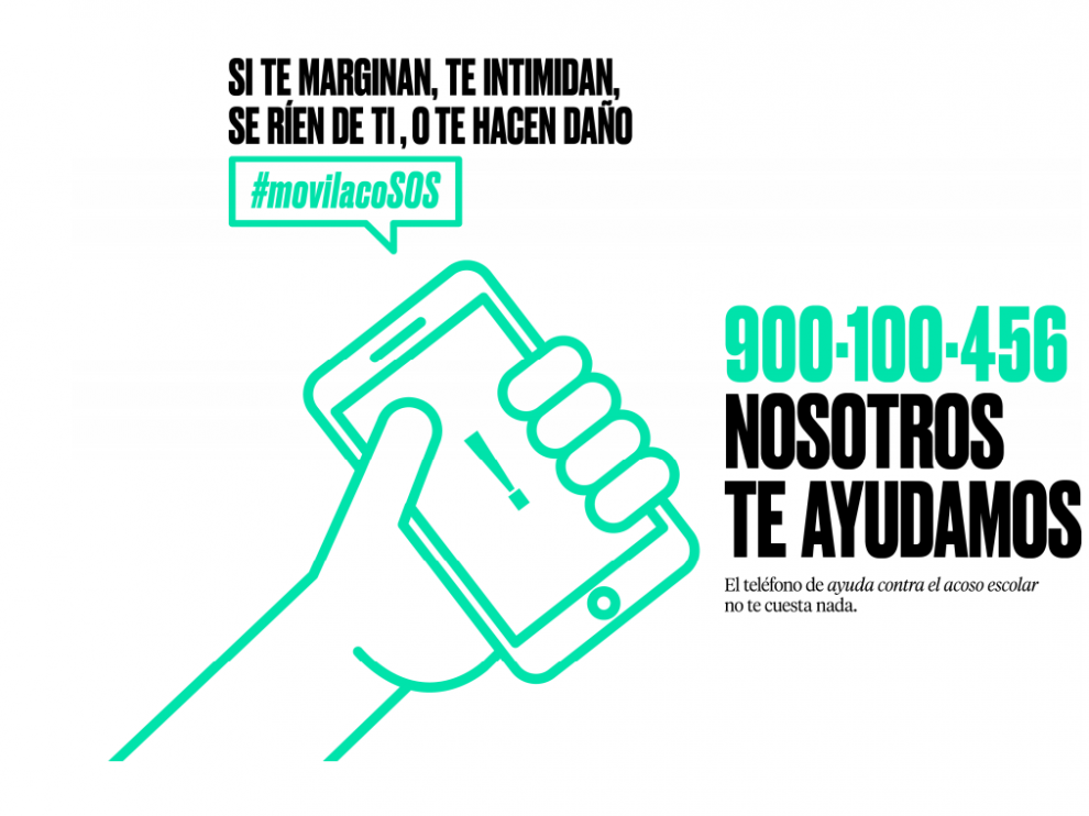 Imagen de la campaña del teléfono contra el acoso escolar.
