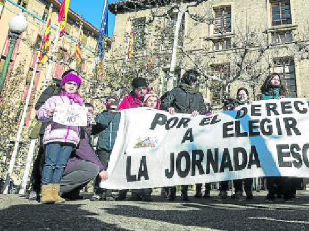La jornada lectiva continua se reivindica desde hace años, como en esta protesta de 2014.