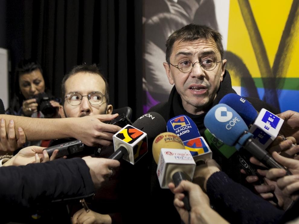 Juan Carlos Monedero y Pablo Echenique en la presentación de la iniciativa 'Podemos para Todas'.