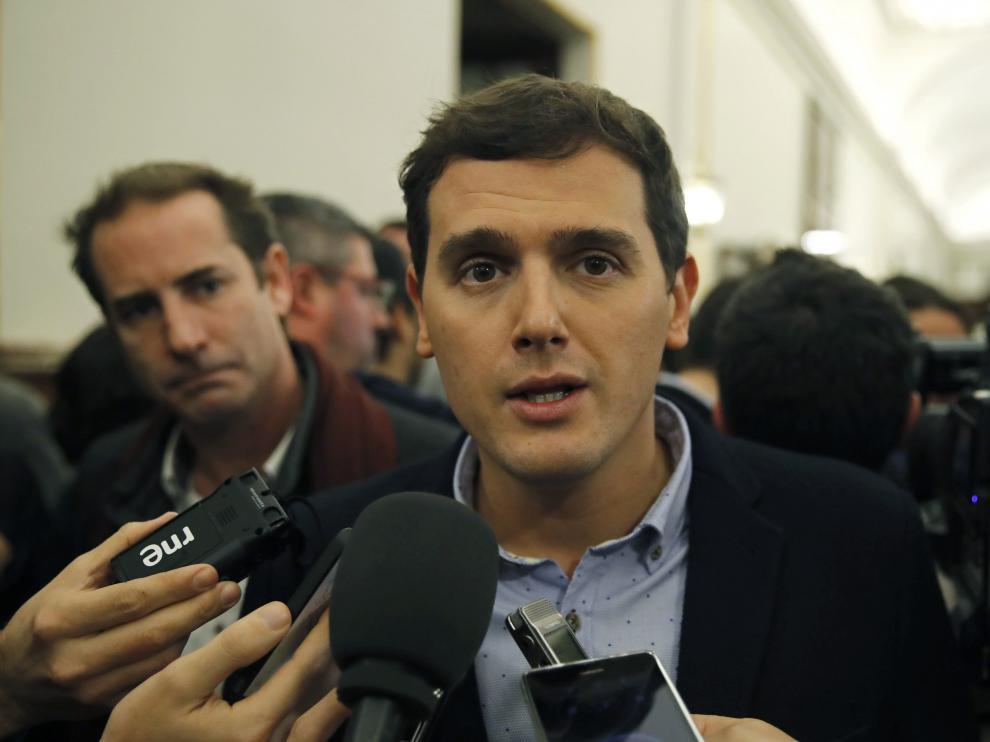 Albert Rivera a la salida del Congreso.