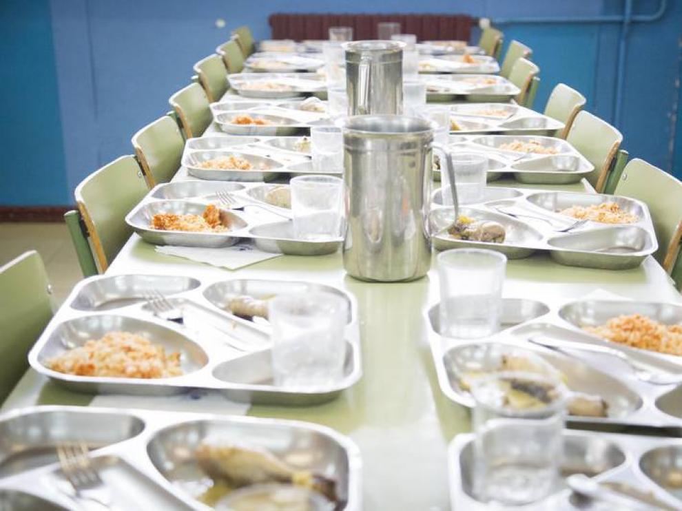 Imagen de archivo de un comedor escolar zaragozano.