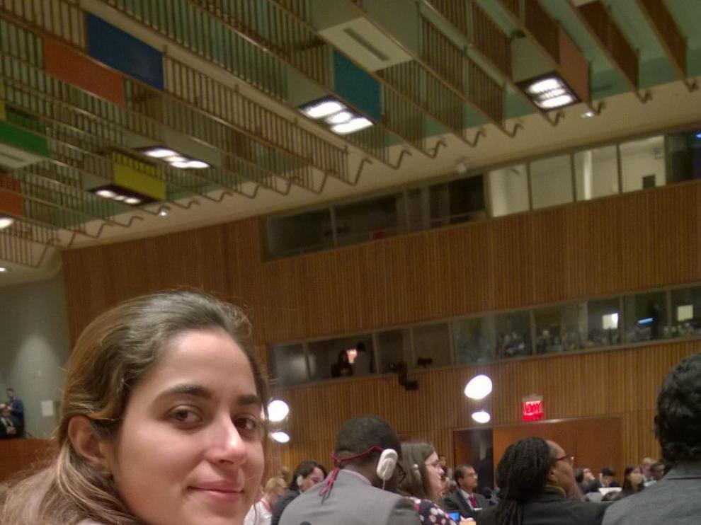 La zaragozana Yasmina Escudero, en el Foro de la ONU en Nueva York en el que ha participado.