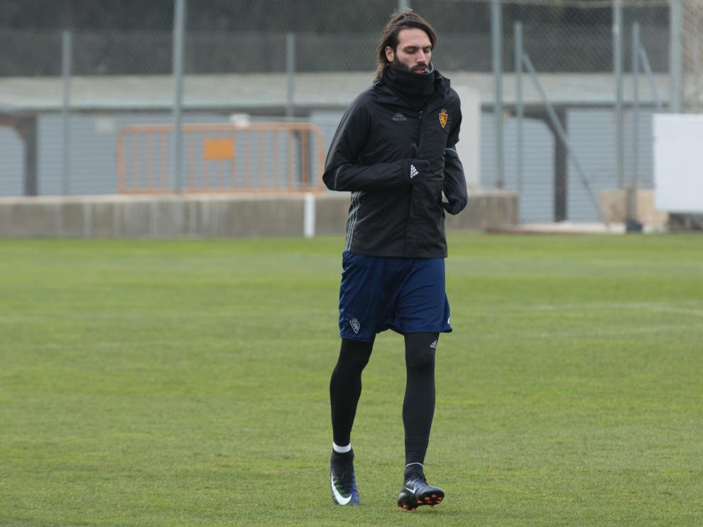Giorgios Samaras en el entrenamiento de este viernes en la Ciudad Deportiva.