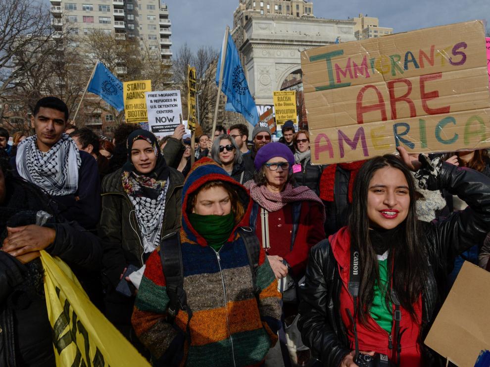 Manifestantes en Nueva York.