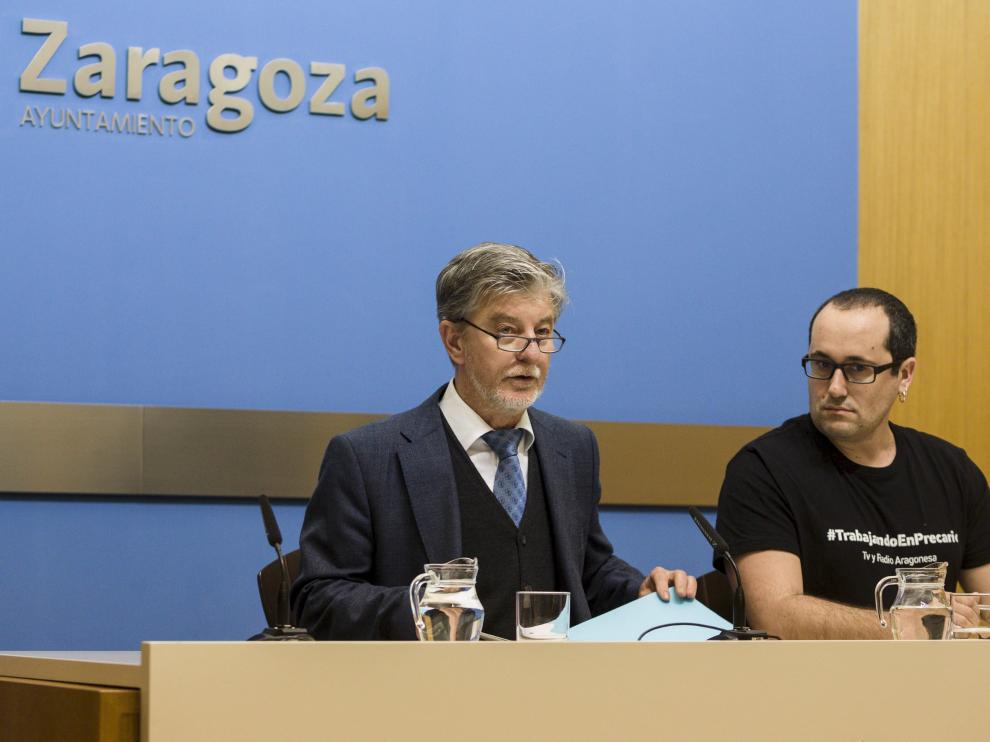 Santisteve y Cubero durante la rueda de prensa.