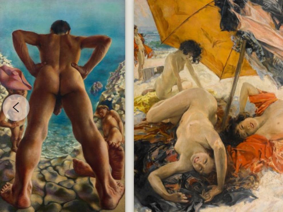 Imagen de algunas de las obras subastadas en Sotheby's dentro de la exposición "Erotismo, Pasión y Deseo'