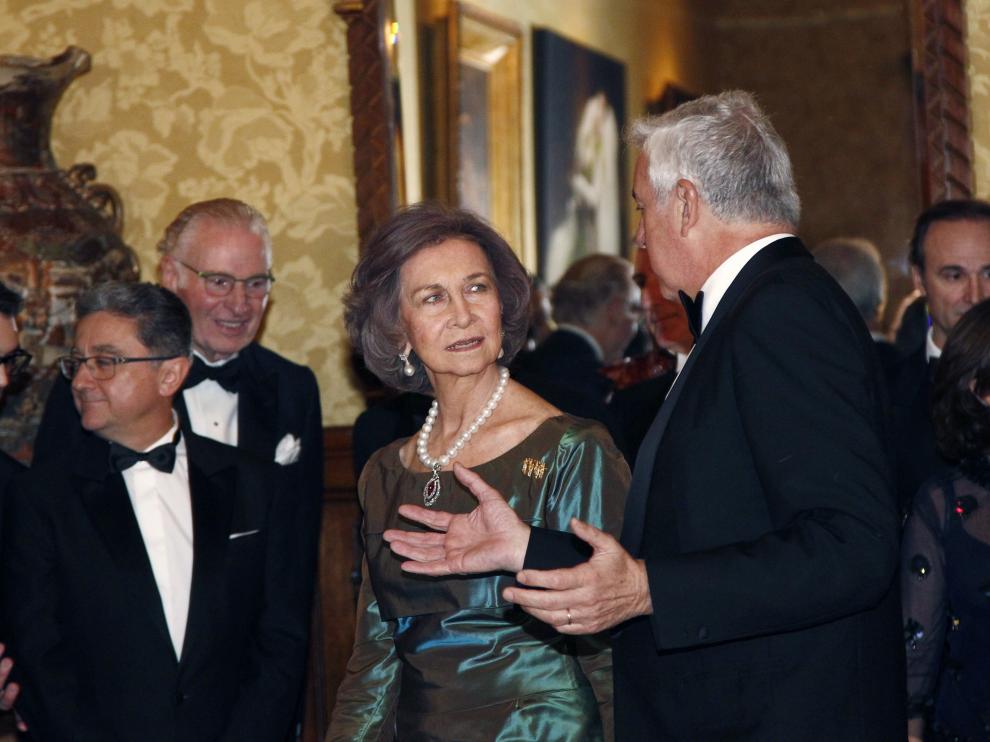 La reina Sofía durante el acto de entrega.