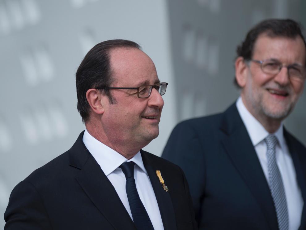 Hollande y Rajoy este lunes.