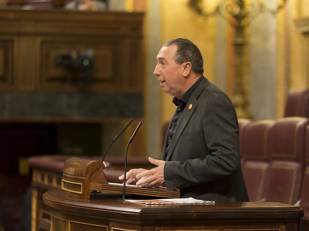 El diputado de Compromís, Joan Baldoví, defendió ayer la iniciativa del corredor Mediterráneo.