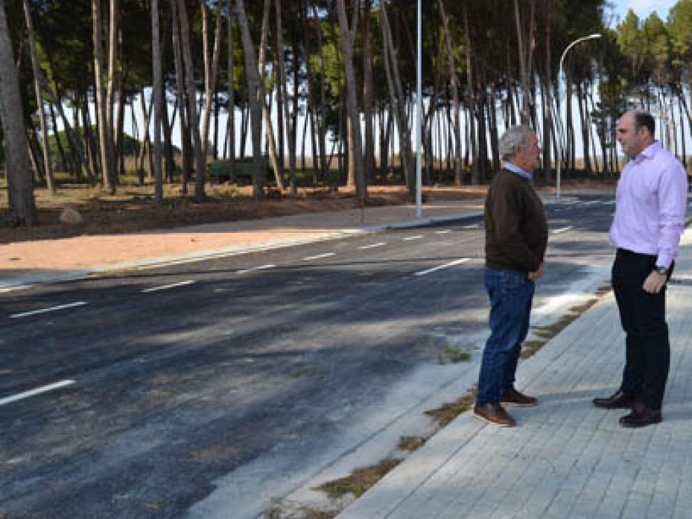 Obras en el vial de Puigmoreno (Alcañiz, Teruel).