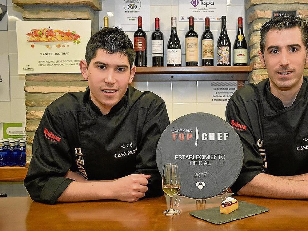 Los hermanos Javier y Luis Antonio Armingol, con la tapa de 'Top Chef'.