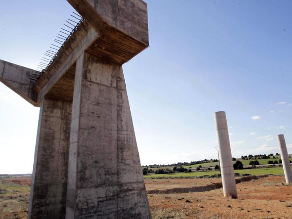 Obras en la Autovía del Duero en una imagen de archivo