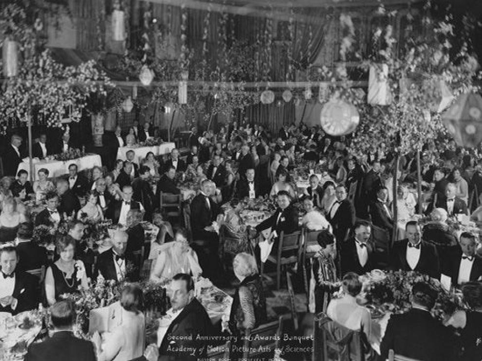 La primera ceremonia de entrega de los Óscar, en 1929.