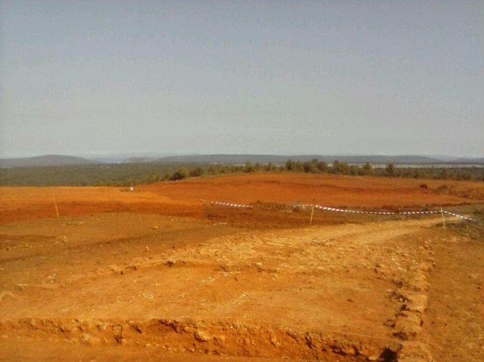 Los restos de la calzada romana descubiertos esta semana se ubican cerca de la localidad de Blacos,