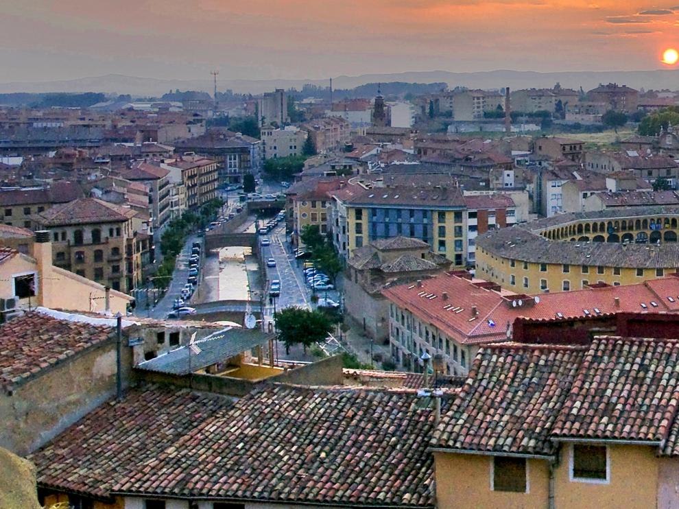 Vista de varios edificios de vecinos de Tarazona.