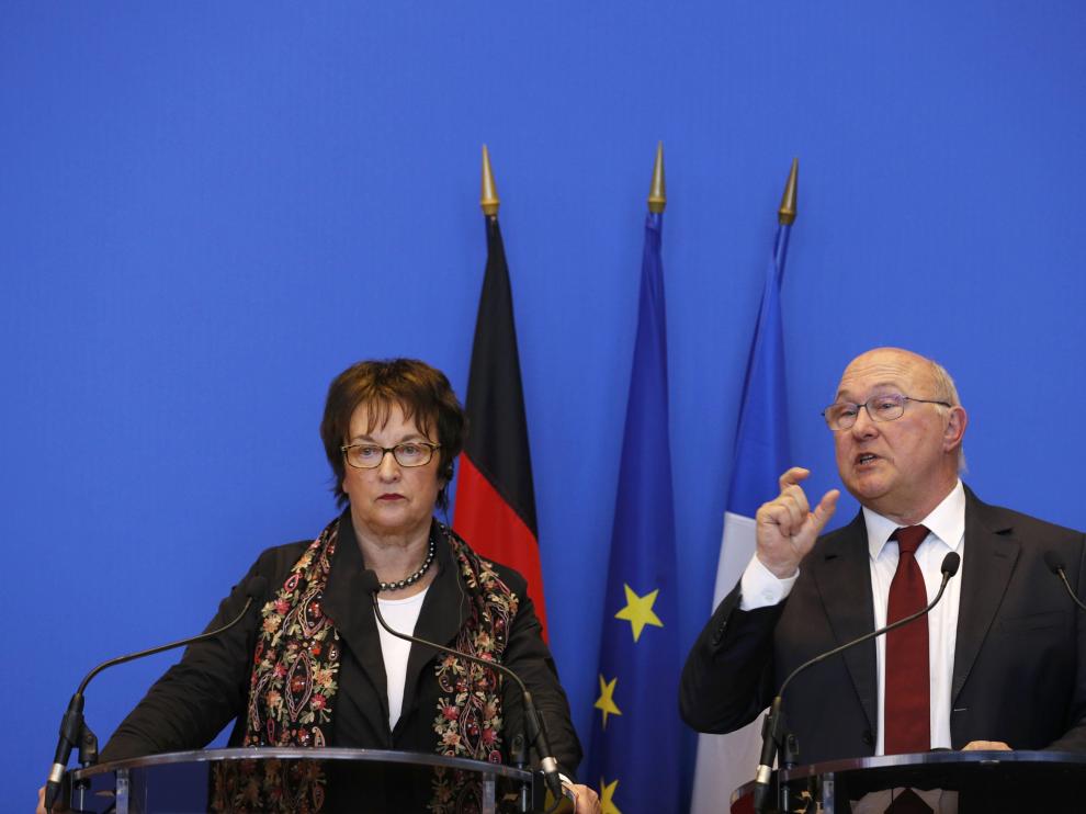 Los ministros de Economía de Francia y Alemania, este jueves en París
