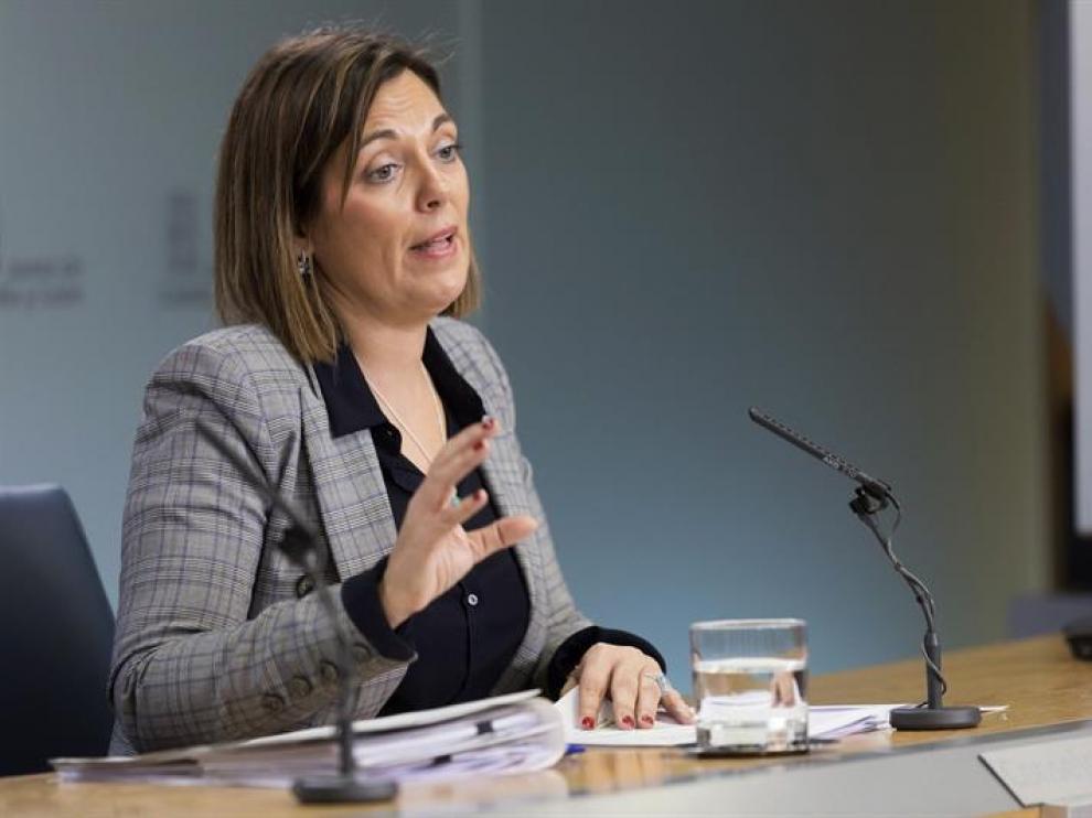La portavoz de la Junta y consejera de Agricultura y Ganadería, Milagros Marcos, en rueda de prensa