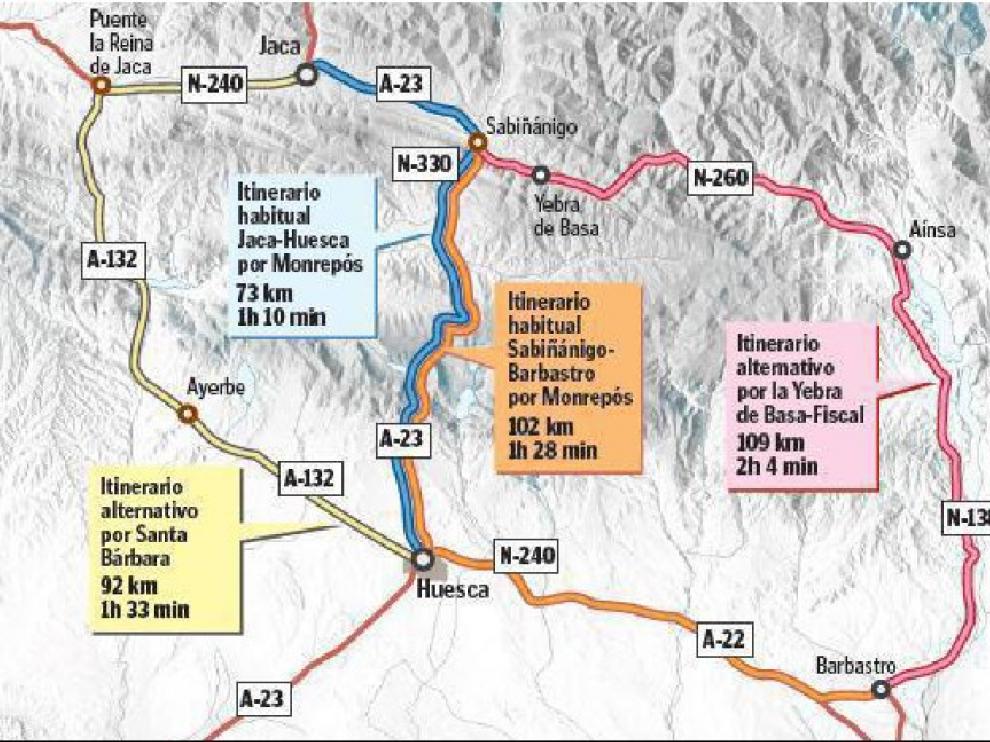 Opciones de regreso hacia Huesca y Cataluña