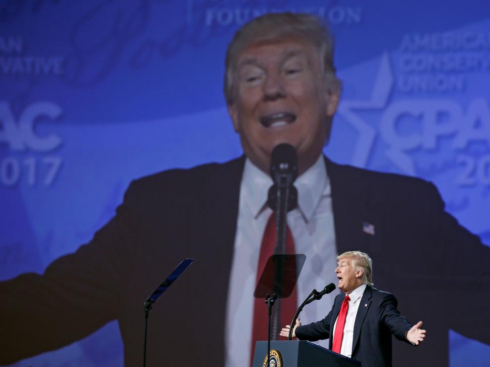 Trump en su discurso de este viernes.