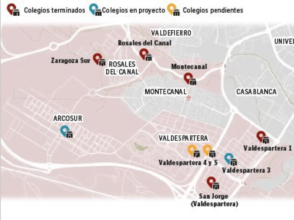La mayor desproporción de oferta y plazas escolares está en los barrios de Montecanal y Valdespartera. También hay problemas en Cuarte