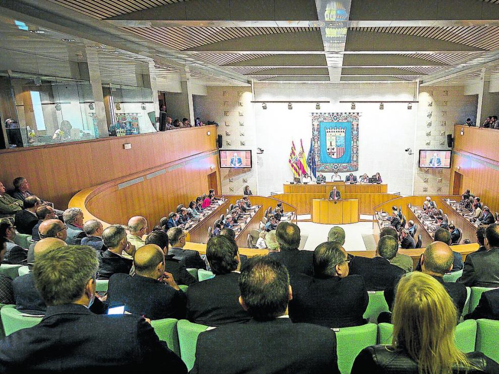 Vista del hemiciclo de las Cortes desde la tribuna de invitados durante el último debate sobre el estado de la Comunidad.