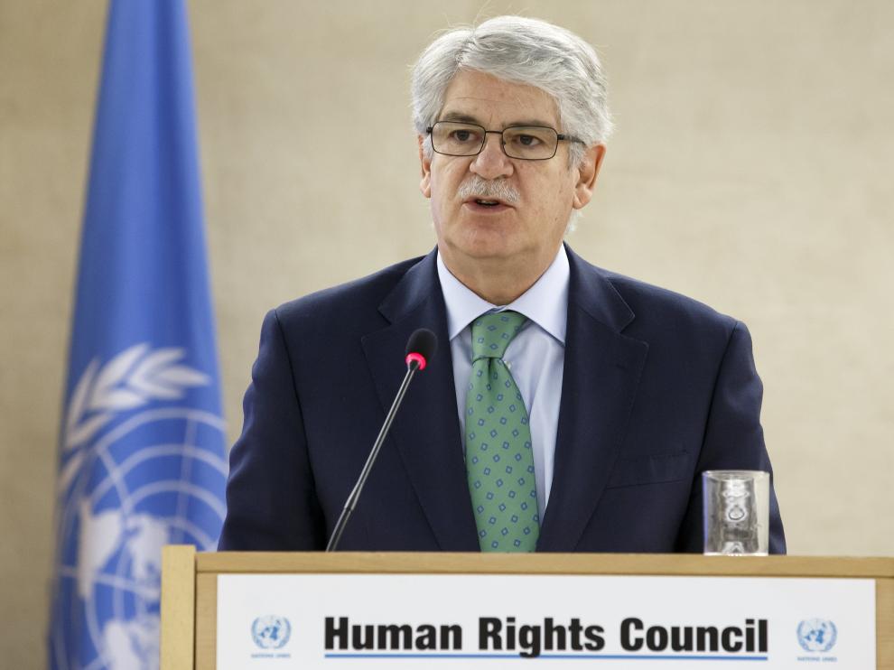 El ministro de Asuntos Exteriores y Cooperación, Alfonso Dastis, en su intervención en la ONU.