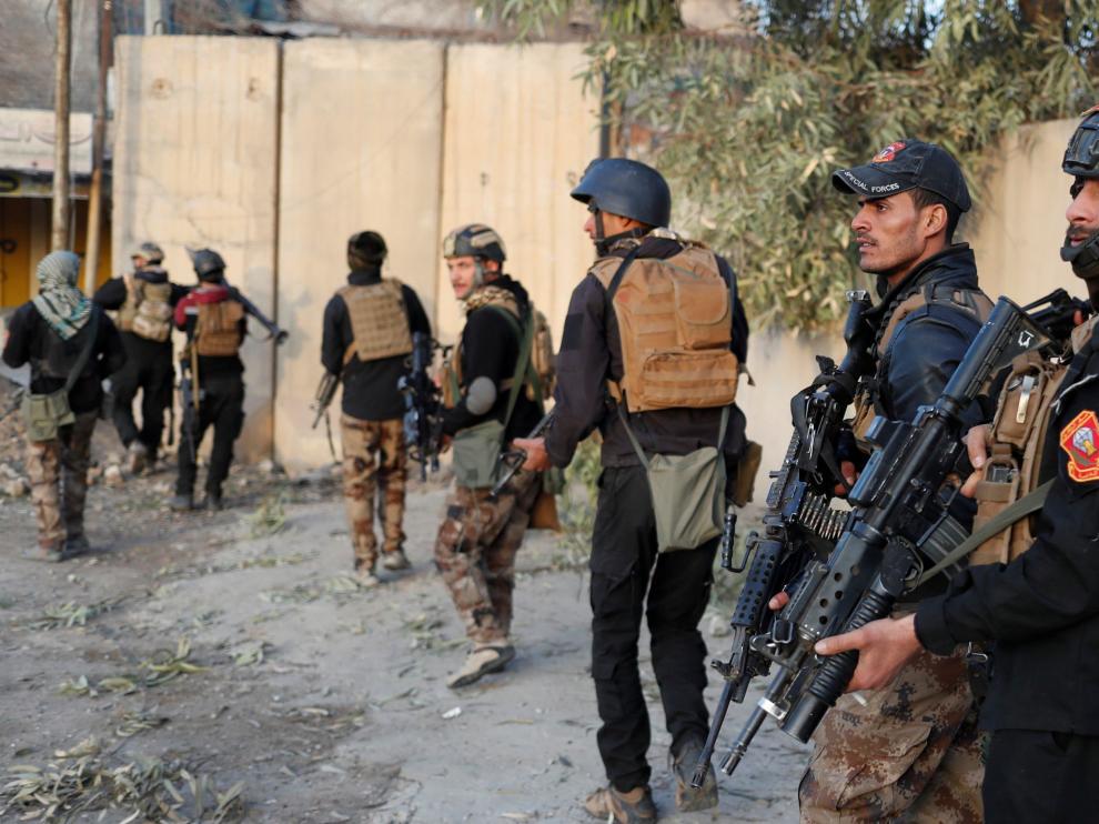 Miembros del Ejército iraquí en Mosul.