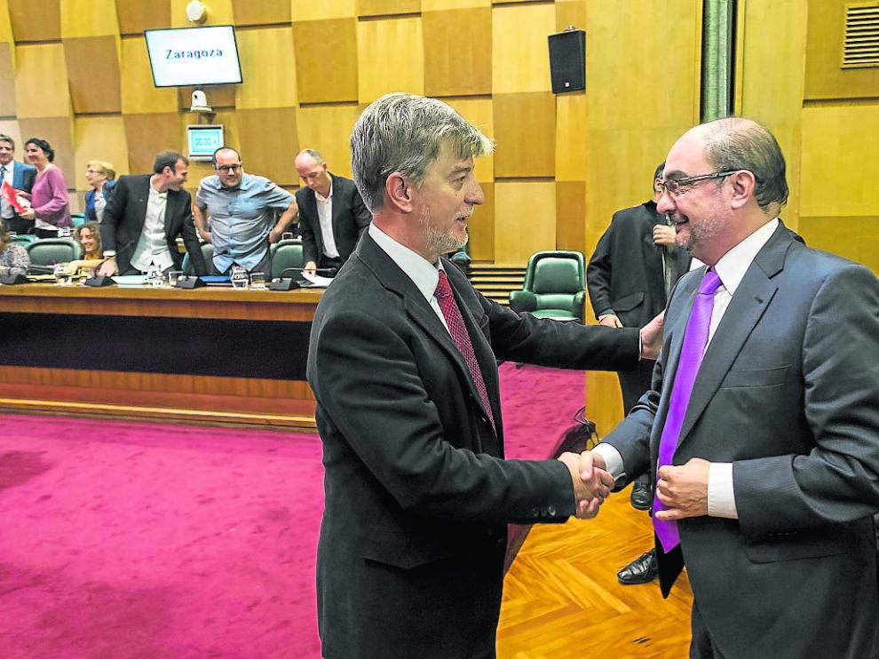 Santisteve y el presidente Lambán