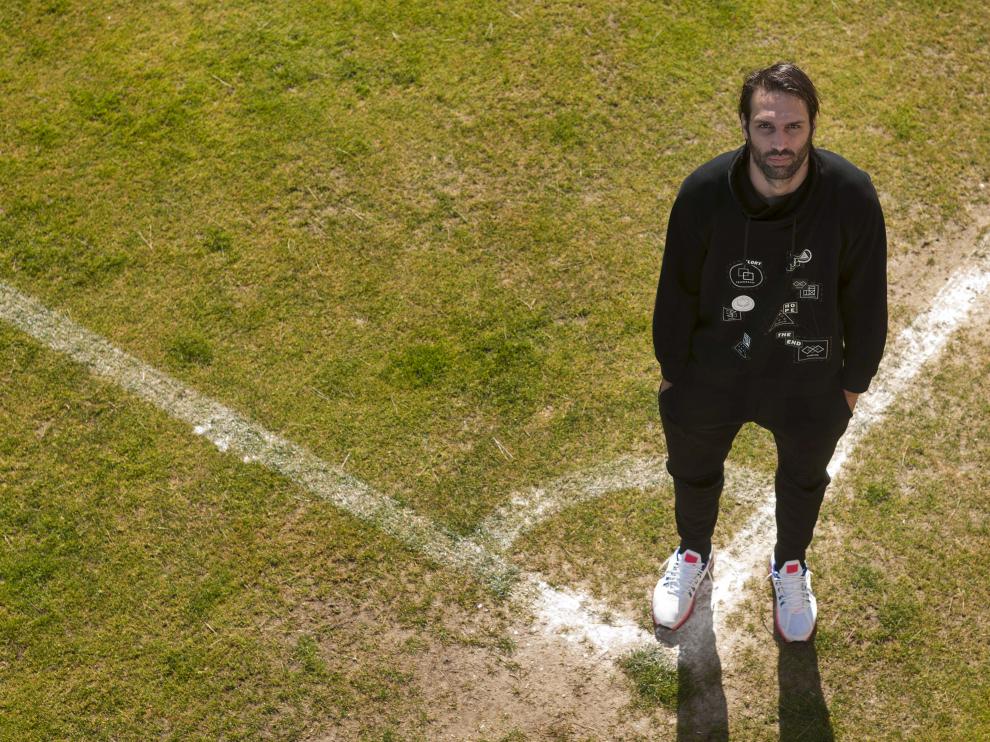 Georgios Samaras, ayer sobre la cal de un córner de los campos de la Ciudad Deportiva