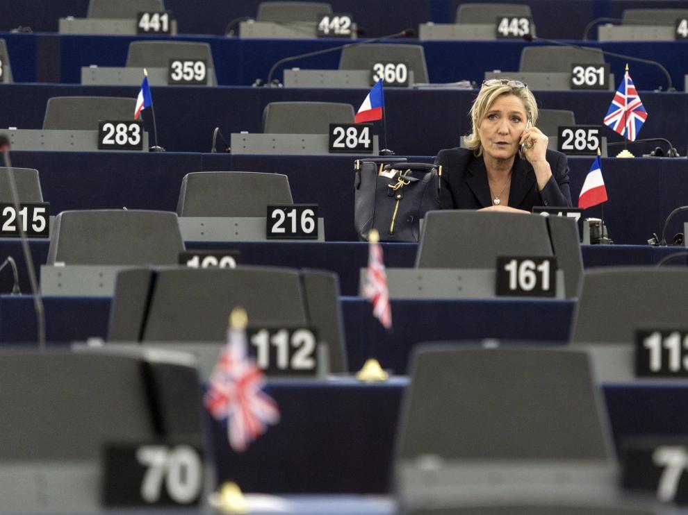 Marine Le Pen en el Parlamento Europeo.