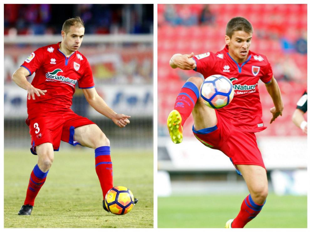 Adrián Ripa, Ruiz de Galarreta y Marc Mateu, con el Numancia esta temporada.