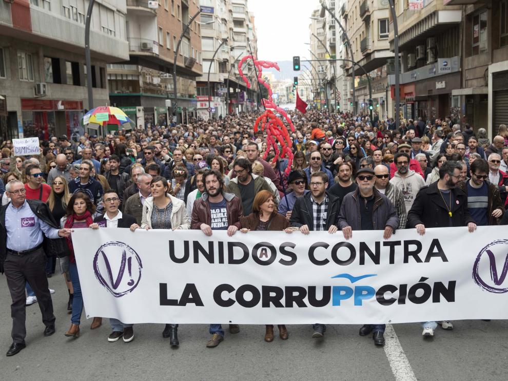 Manifestación contra la corrupción en Murcia
