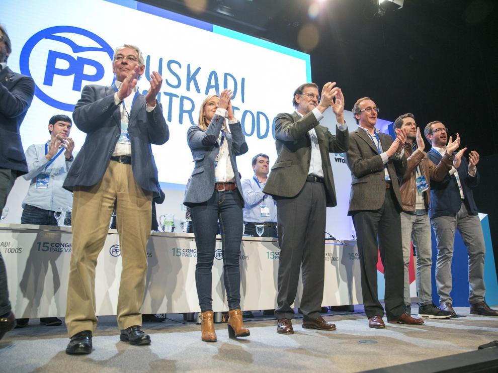 Rajoy asistió a la reelección de Alfonso Alonso como presidente del PP vasco.