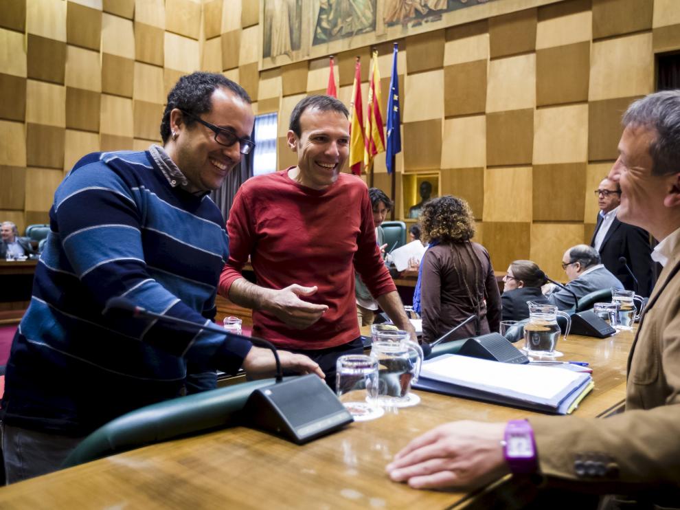 Los concejales de ZEC en un momento del pleno en el que han sido aprobados los presupuestos