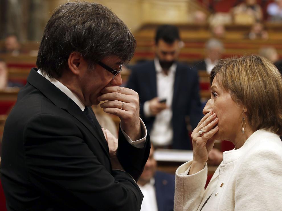 Carme Forcadell y Carles Puigdemont.
