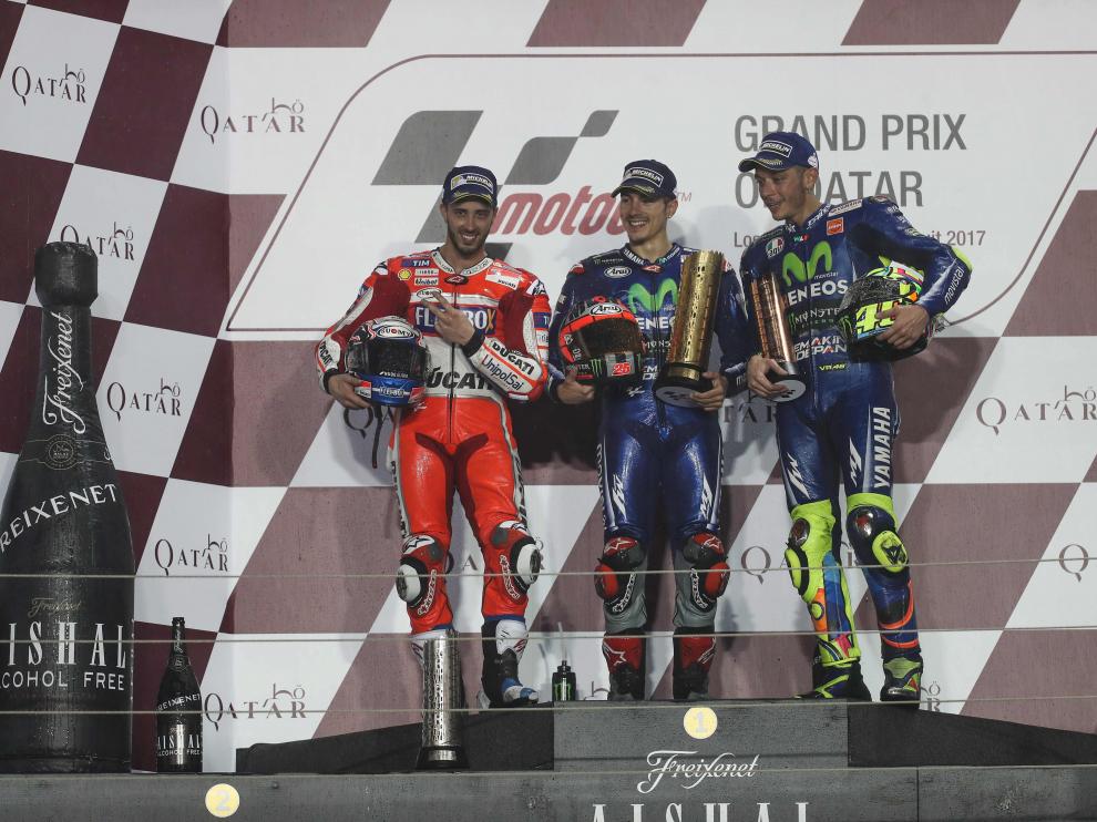 Maverick Viñales. Valentino Rossi y Dovizioso