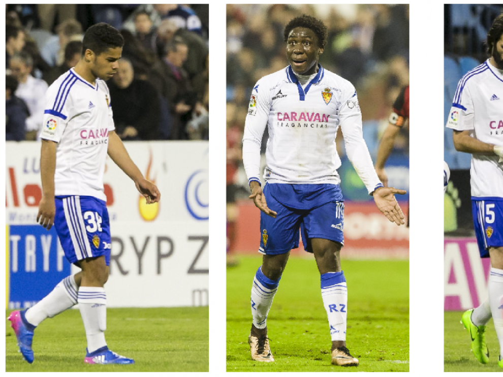Raí Nascimento, Dongou y Samaras, los tres delanteros que optan a sustituir al sancionado Ángel ante el Valladolid.