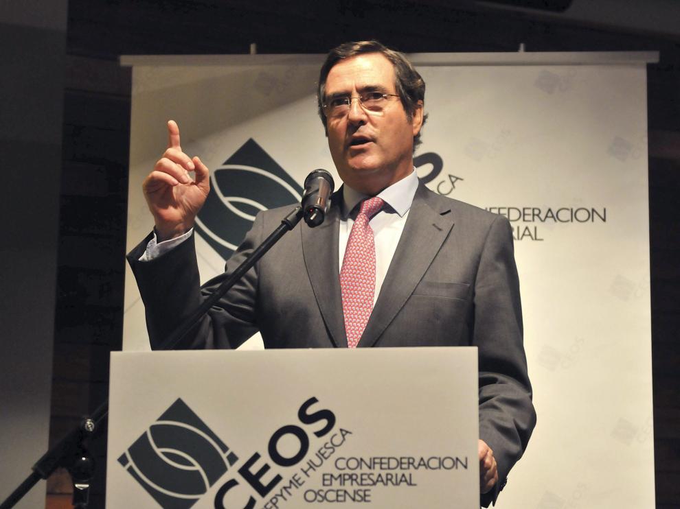 Antonio Garamendi, presidente de Cepyme, en septiembre de 2016 en Huesca.