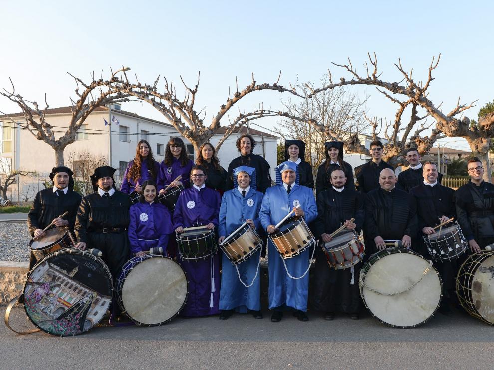 Representantes de la Ruta del Tambor, en las pasadas jornadas, celebradas en La Puebla de Híjar.