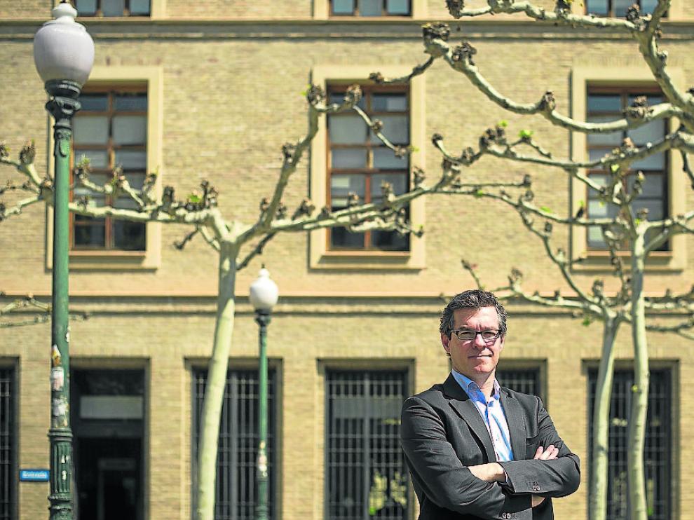 Ignacio Sanchis, responsable de negocio de Hispasat, ante el Pignatelli la semana pasada.