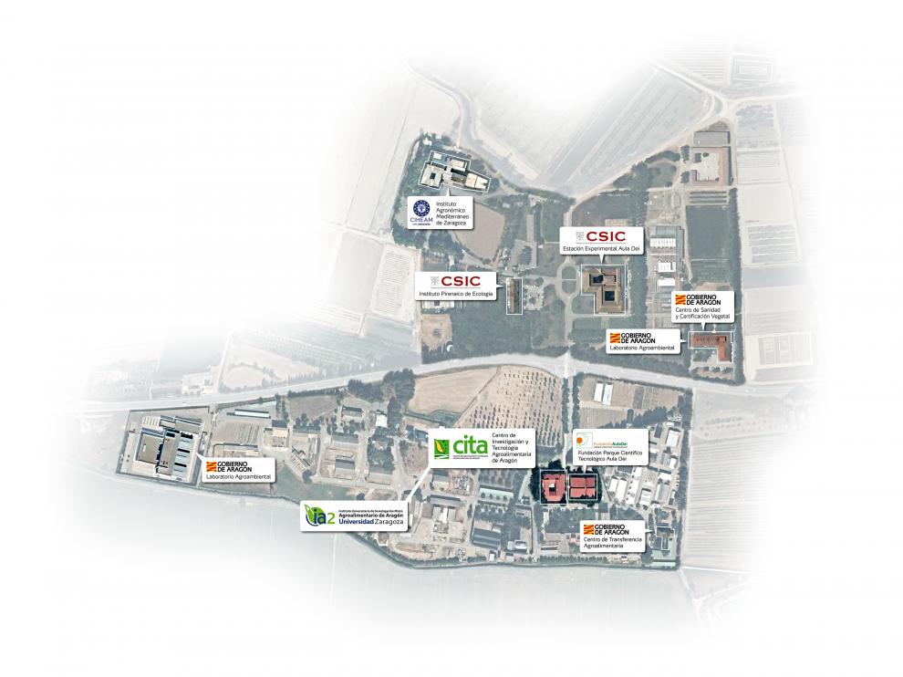 Mapa del polígono en San Mateo de Gállego.
