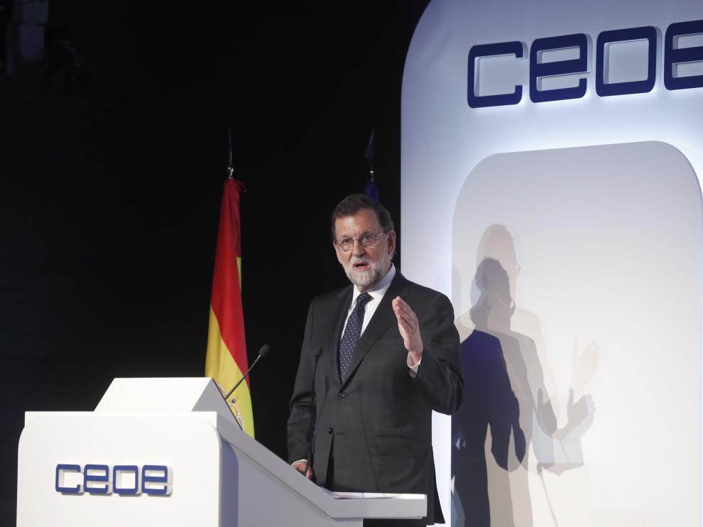 Rajoy, este jueves en la asamblea general de la CEOE.