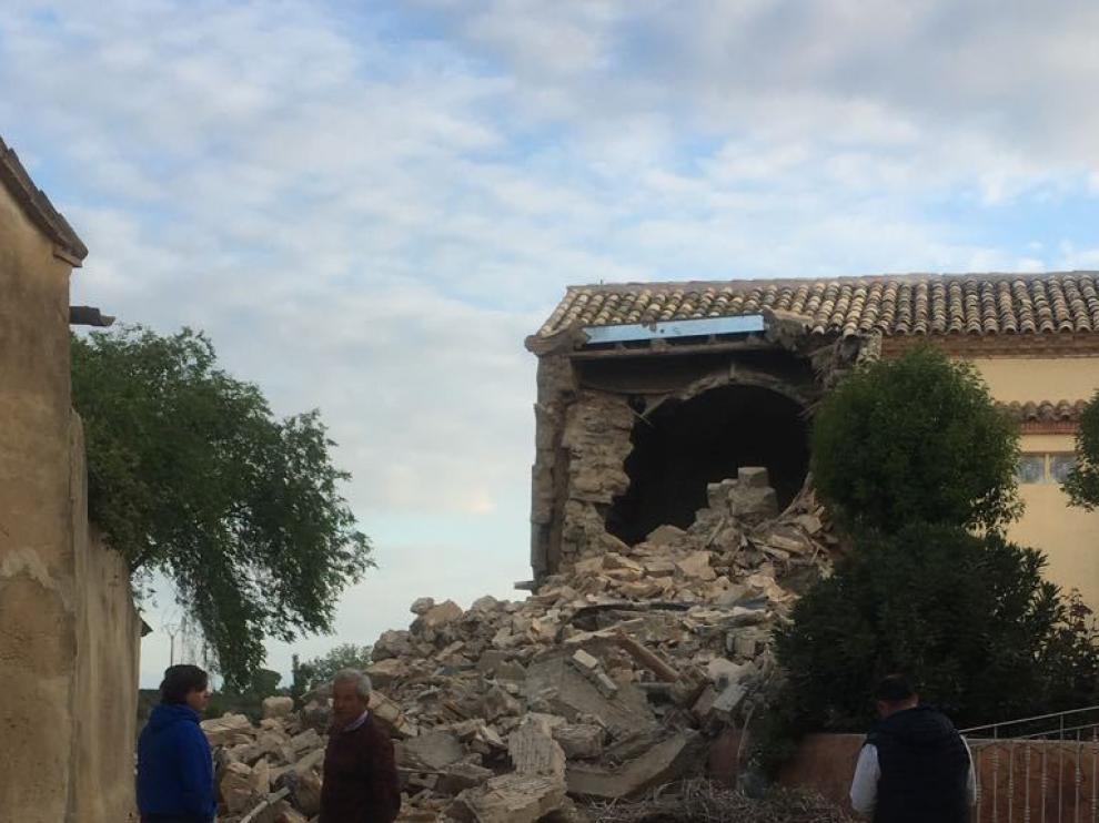 Se ha derrumbado la torre de la iglesia de Torres de Barbués.
