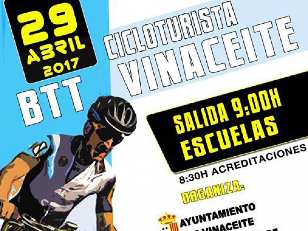 Cartel de la BTT cicloturista de Vinaceite.