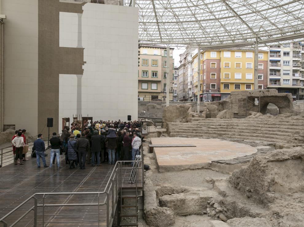 Imagen de archivo del Teatro Romano de Zaragoza.