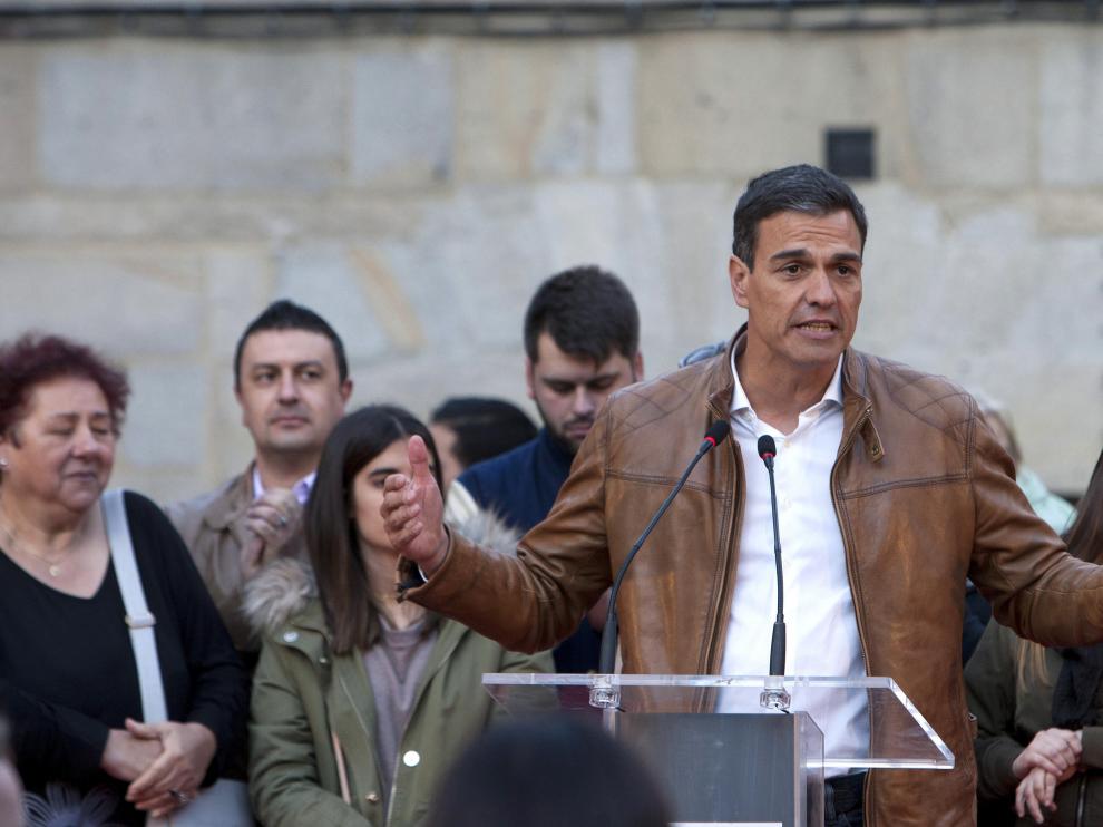 Pedro Sánchez en un acto en Pontevedra.